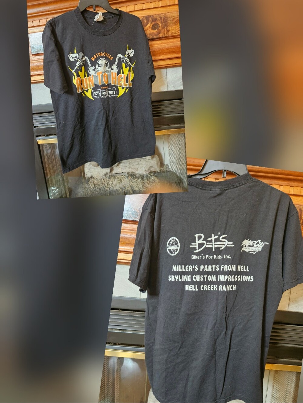 Toys For Tots Biker Run to Hell, Mi T-Shirt Large- Sponsors. 2002 Vintage Rare